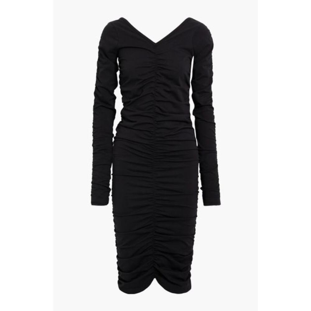 NWT! Helmut Lang XS/S Ruched Bodycon Midi Jersey Dress $495 Long Sleeve Black - Picture 12 of 12
